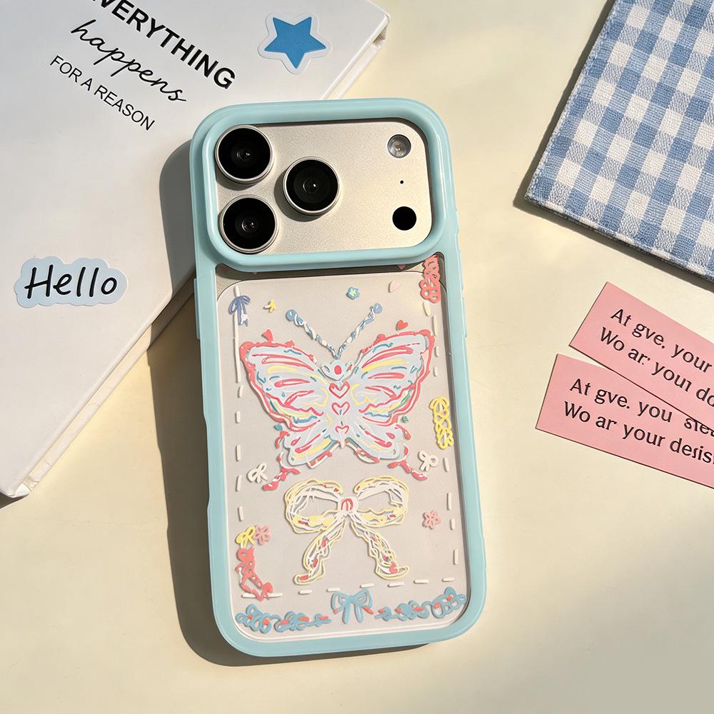 

Korean Graffiti Butterfly Clear Case for iPhone 17 Pro Max/16/15 iPhone 17 Air