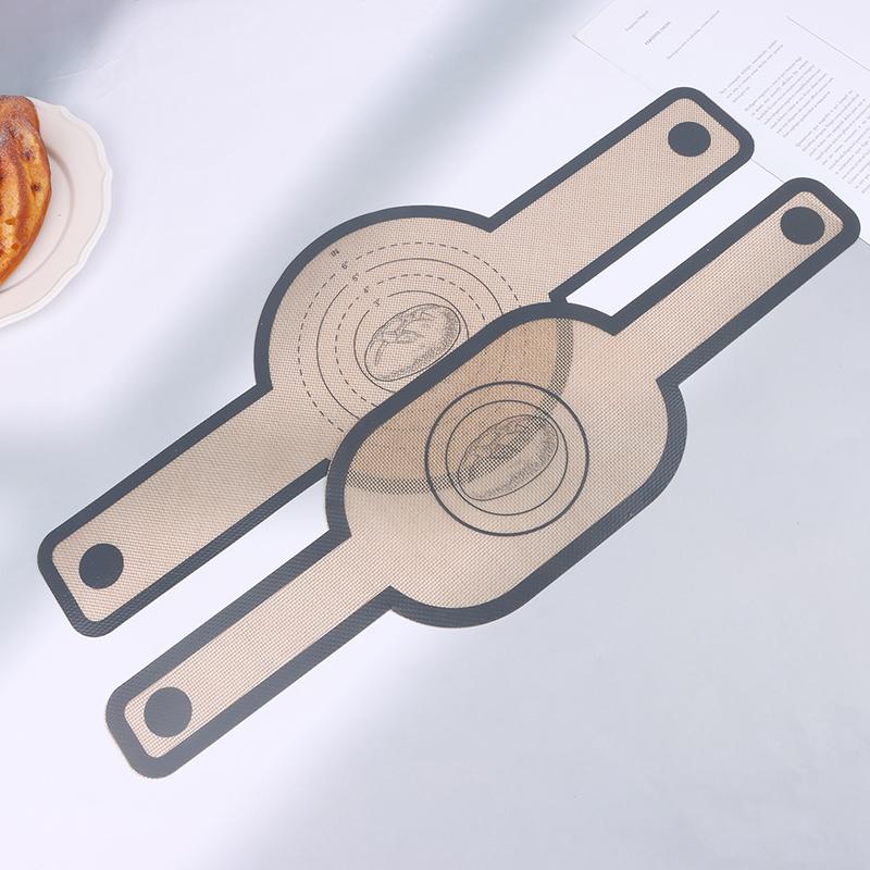 2Pcs Silicone Baking Mat Dough Transfer Pad Instead Of Parchment Sling Long Handle Sling Non-Stick Extraction Pad Accessories