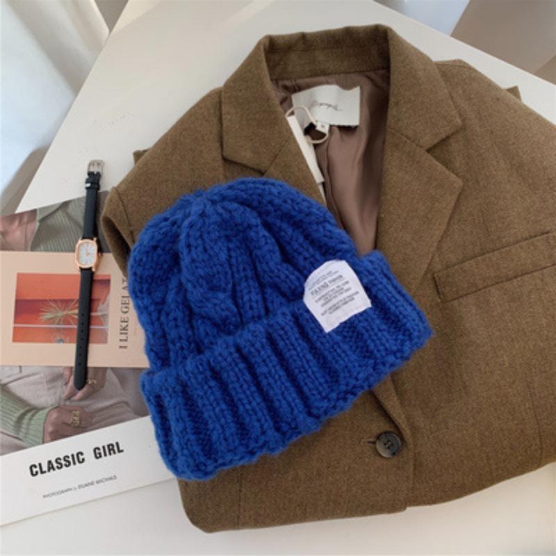 Ding Walk Candy Colored Twist Wool Hat for Women Trendy Autumn and Winter Retro Versatile Warm Ear Protection Cold Hat