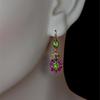 Pretty Gold Color Leaf Inlaid with Green Stone Hanging Flowers Drop Earrings New Women's Jewelry Accessories