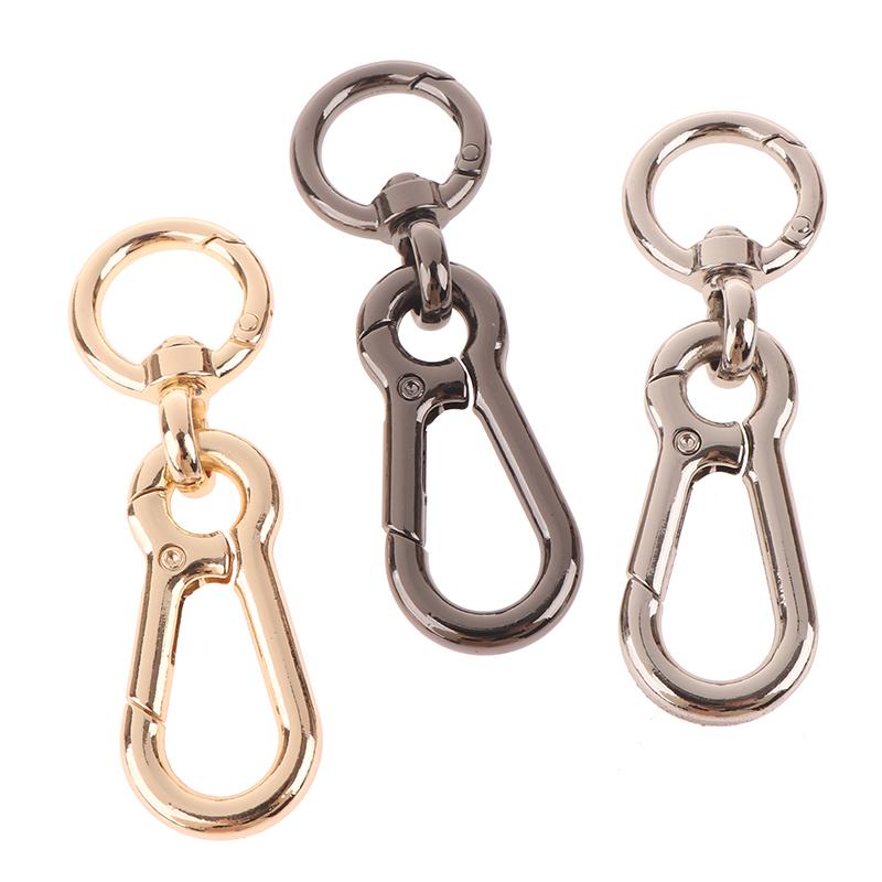 2 st Metall Fjäder Snäpphakar Klämma Bilnycklar Nyckelring Trigger Fjäder Vridbara Spännen För Väskor Nycklar