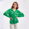 Autumn Winter 2025 European & American Women's Knit Heart Sweater Cardigan