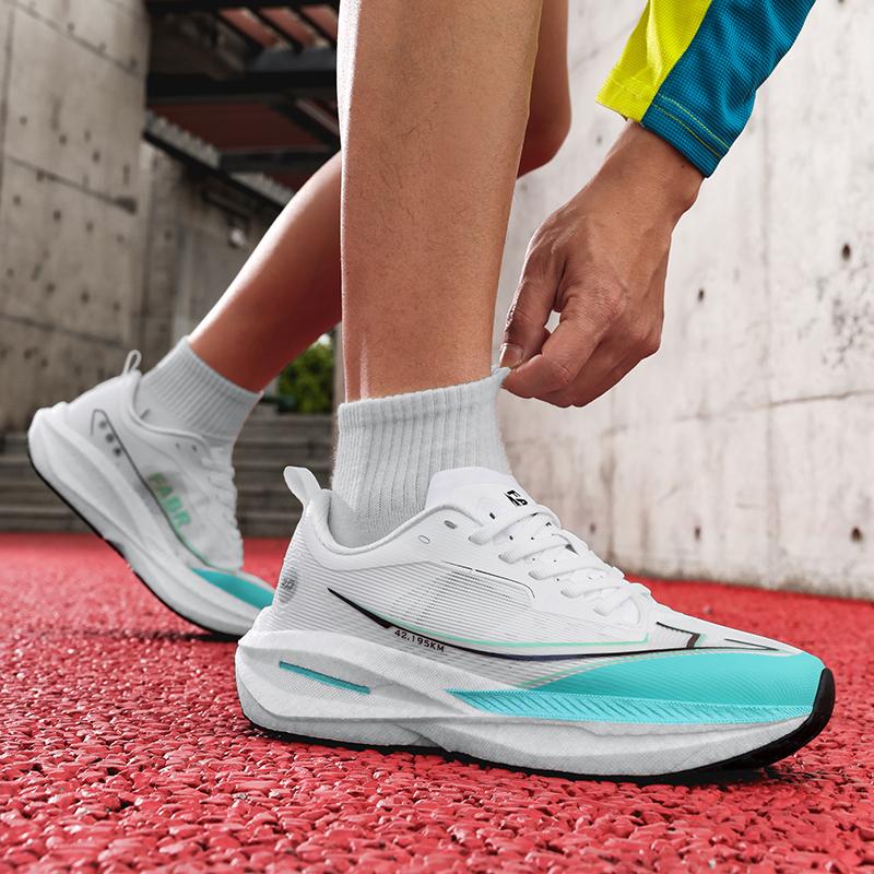 2025 Lightweight Mens Womens Sports Shoes Racing Marathon Rebound Assisted Running Shoes Comfortable Anti Slip Walking Shoes