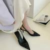 Spring and Summer Footwear Plus Size High-heeled Sandals Pointed Thin Single Shoes Women's Shoes