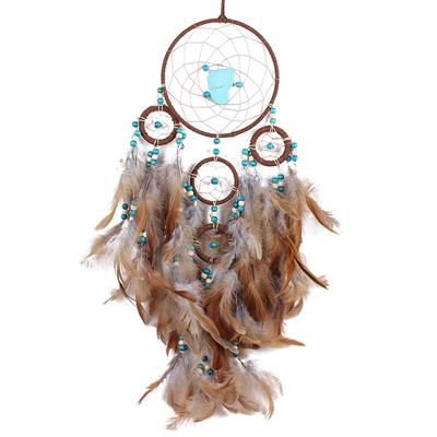 Hand-Made Dream Catchers Net for Bedroom Brown Boho Dream Catcher Wall Decor