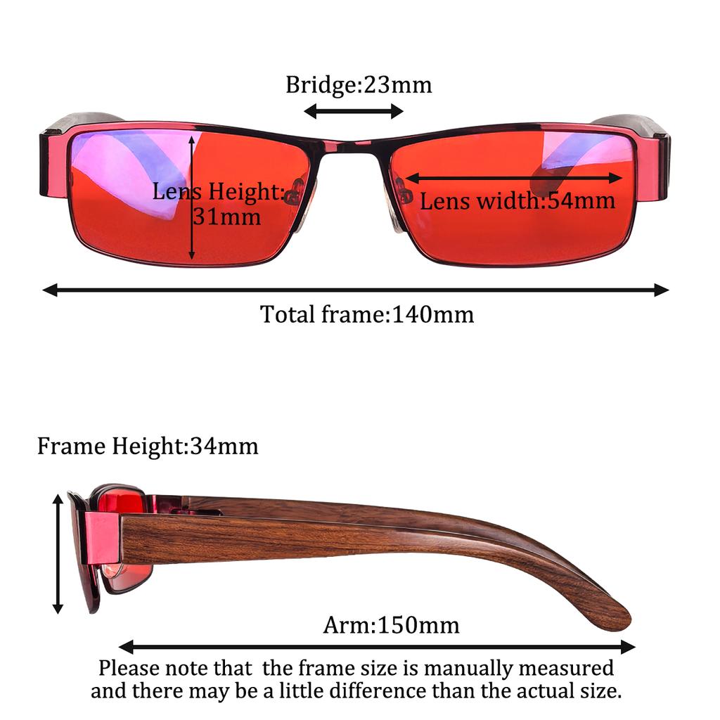 SHINU anti blue light lenses yellow driving glasses sleep glasses red lens orange gamging lens with wood leg frame