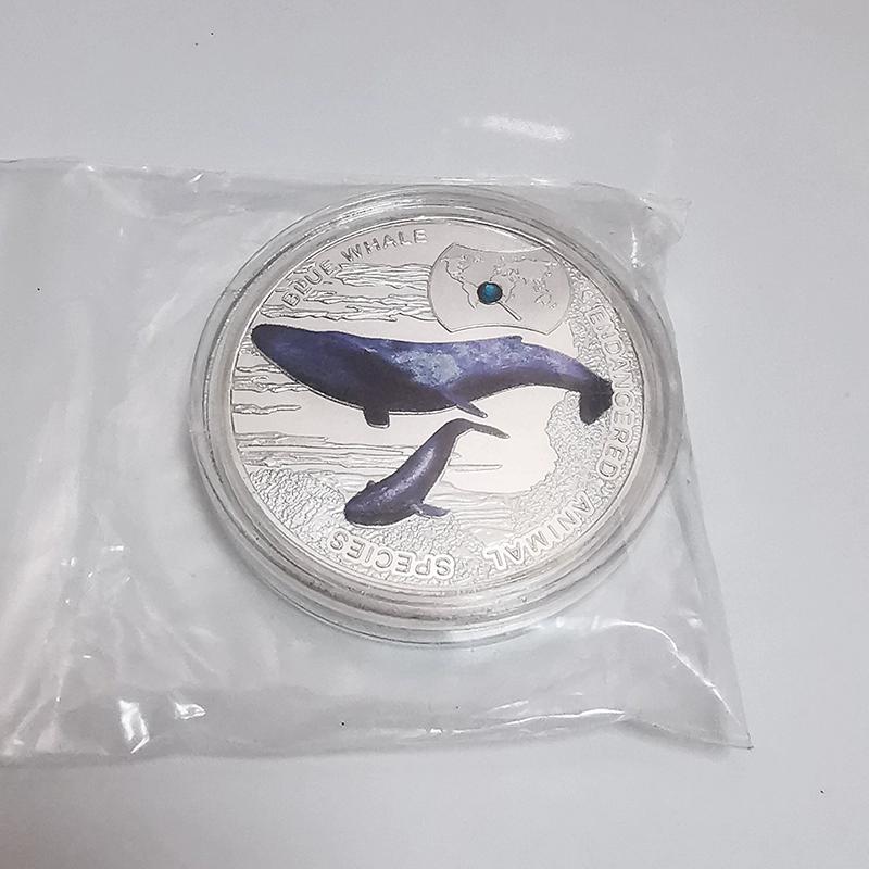 Australia, Cherish Wildlife Commemorative Coin, Deep Sea Blue Whale Commemorative Medal Silver Plated Coin
