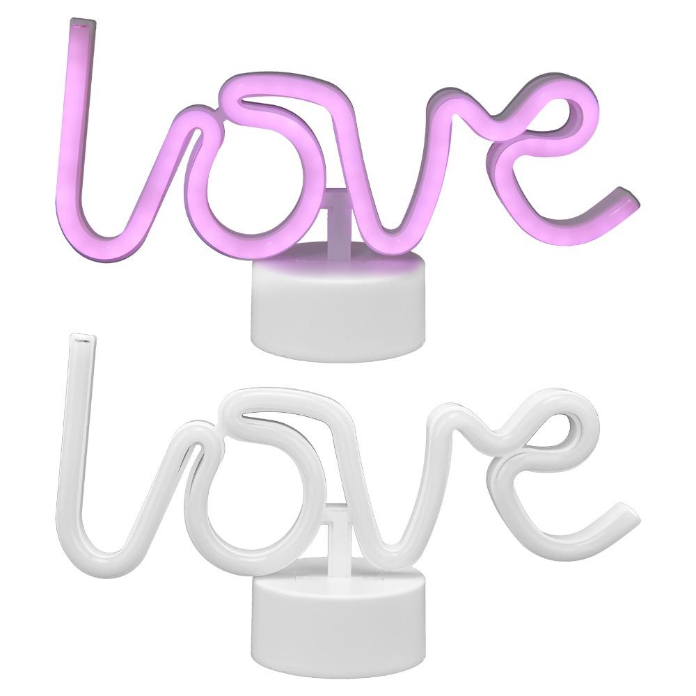 Pink Light Neon Sign Love LED Neon Sign Low Energy Table Neon Light Desktop Decor