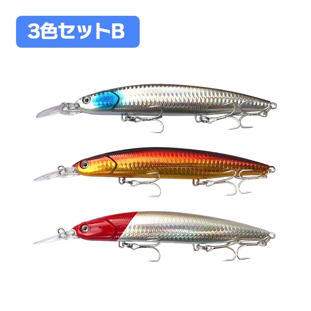 Orurudo Fishing Tackle Long Distance Launch Minnow 18cm 40g 3 Color Set B qb100275y32n0 "Miraculous"