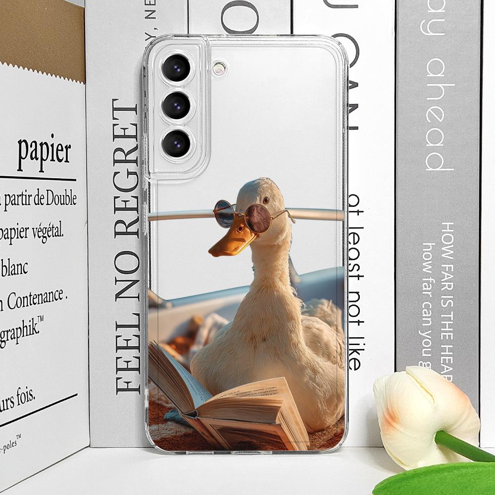 

Funny Cartoon Fighting Duck Chicken Transparent Phone Case for Oppo Reno 13 F 12 11 10 Pro Plus 8T A79 Find X3 Lite Soft Covers OPPO Reno8 T 5G