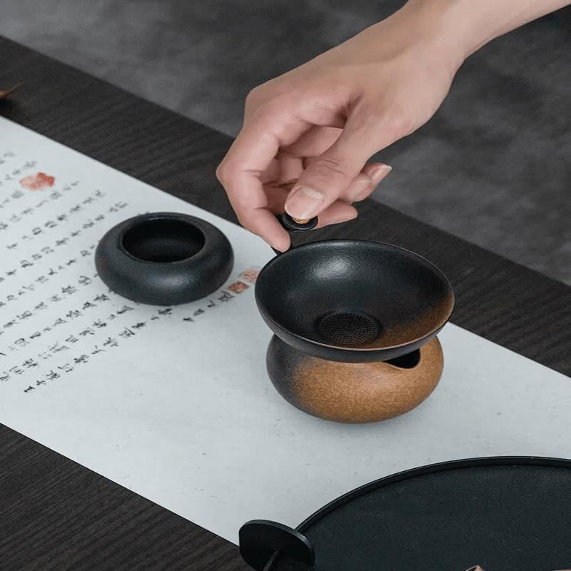 Wanqiantang Autumn Mountain Kiln Glaze Ceramic Tea Set