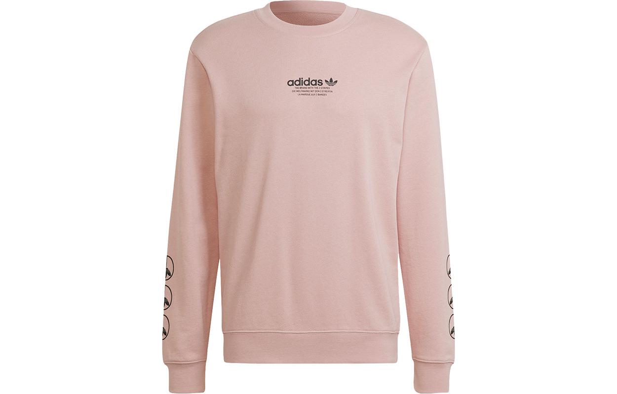 

Adidas Originals Sweatshirts Men s Pink Crew Neck Moderate Regular HF4905 S