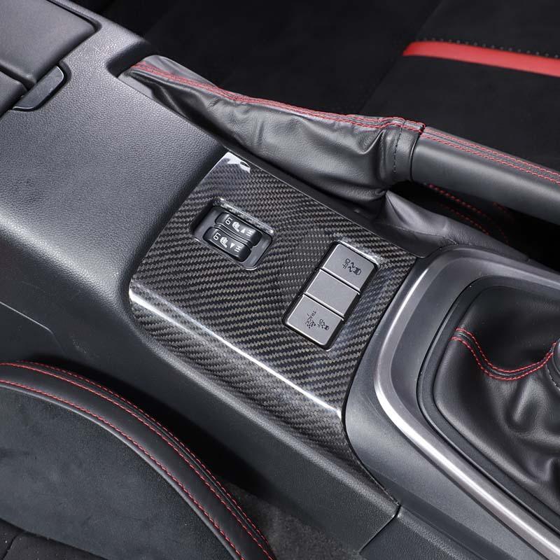 Real Carbon Fiber For Toyota 86  For Subaru BRZ + Car Seat Heating Button Frame Decorative Sticker Interior Accessories