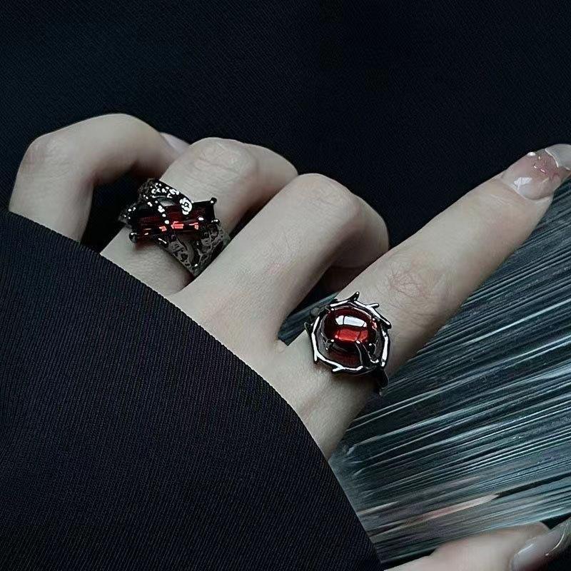 Dark Retro Ring Female Niche Design Sense Adjustable Opening Ring Cold Wind Index Finger Tail Ring Trendy Man