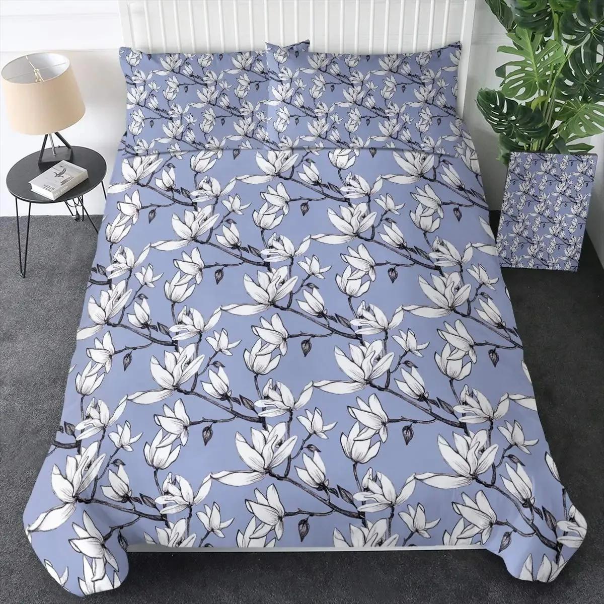 

Shabby Chic Floral Duvet Cover Set Vintage Rose Butterfly Pattern Watercolor Flowers Bedding Set Botanical Comforter Sets 70x133cm