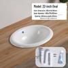Qiaoxiuyyao Semi-Recessed Oval Ceramic Washbasin