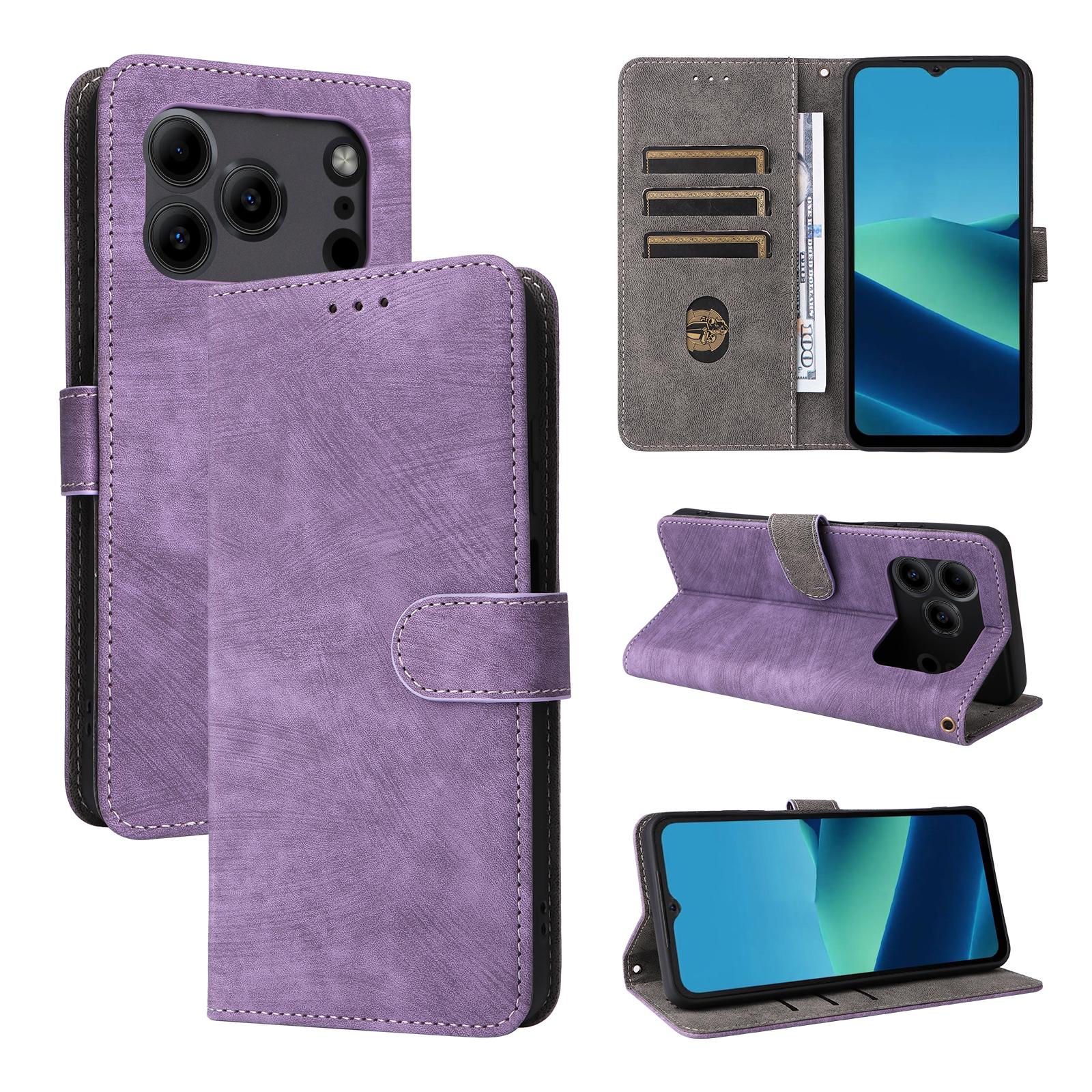 

Чохли-книжки для Doogee Note 56, Note 56 Pro зі штучної шкіри, повний захист корпусу, протиударний, міцний, ретро чохол для телефону фіолетовий