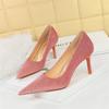 Versatile Style Fashion Women Bling Party Pumps Thin Super High Heel Shallow Mouth Pointed Toe Corduroy Wedding Single Shoes