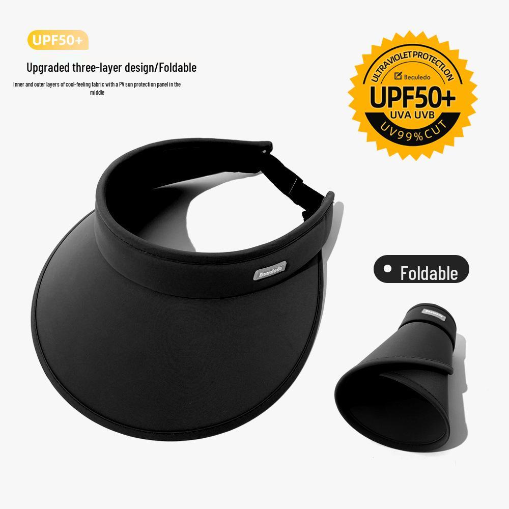 Dámsky skladací letný klobúk so širokou strieškou na ochranu pred UV žiarením s krytom na tvár.