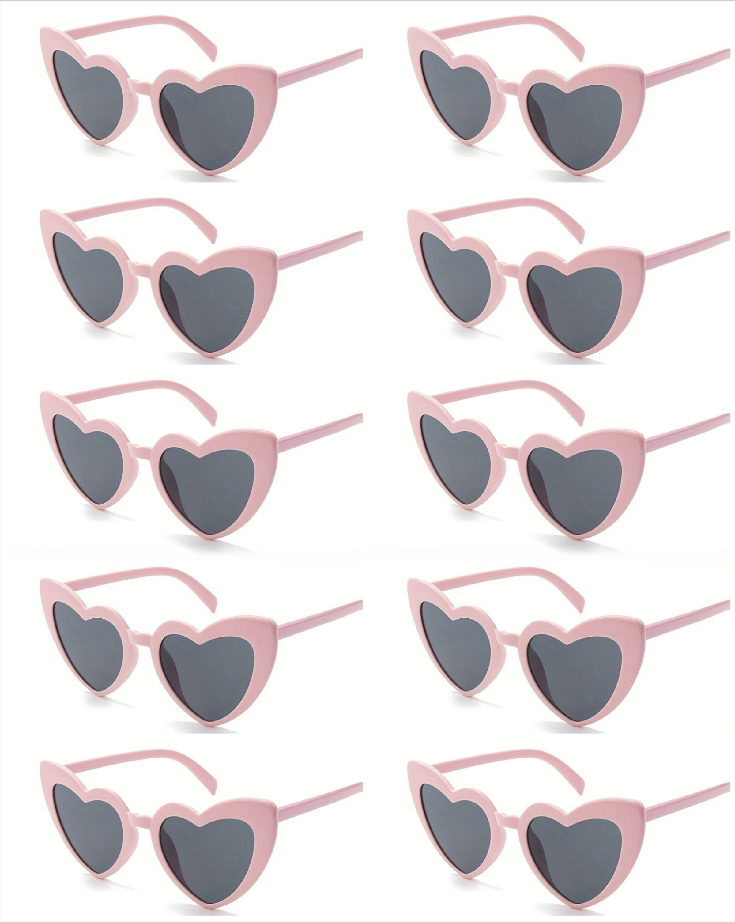 

10pcs Retro Pose Love Sunglasses Female Fashion Big Face Thin Sunglasses Summer Travel Sunshade