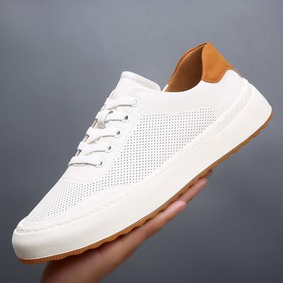 Scarpe Nuove da Uomo Scarpe Casual in Vera Pelle Primavera Estate Mocassini Microporosi Scarpe da Skateboard con Lacci