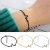 1 Pcs New Listing Fashion Personality Simple Design Heart Rate Electrocardiogram Chart Lightning Bracelet Couple Bracelet