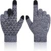 Achiou Winter Gloves for Men and Women, Touchscreen Soft Knit Gloves