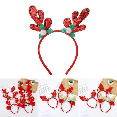 סרט ראש דבקון לראש אייל חג המולד כיסוי ראש חישוק שיער לראש חג המולד אביזרי מסיבה