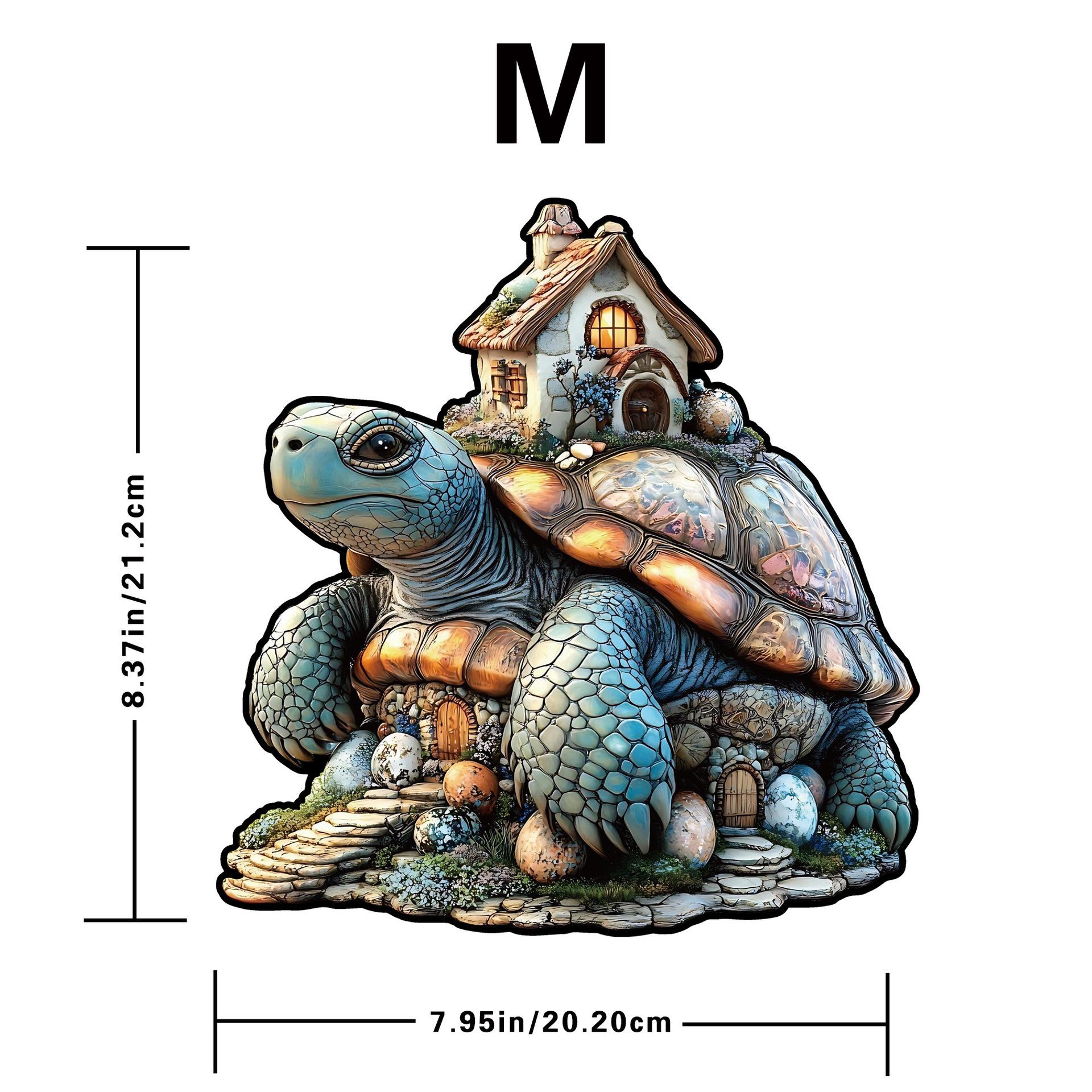Wacocetoy Turtle Puzzle Interlocking Toy: Original Wooden Piggy Bank for Educational Fun and Stress Relief.