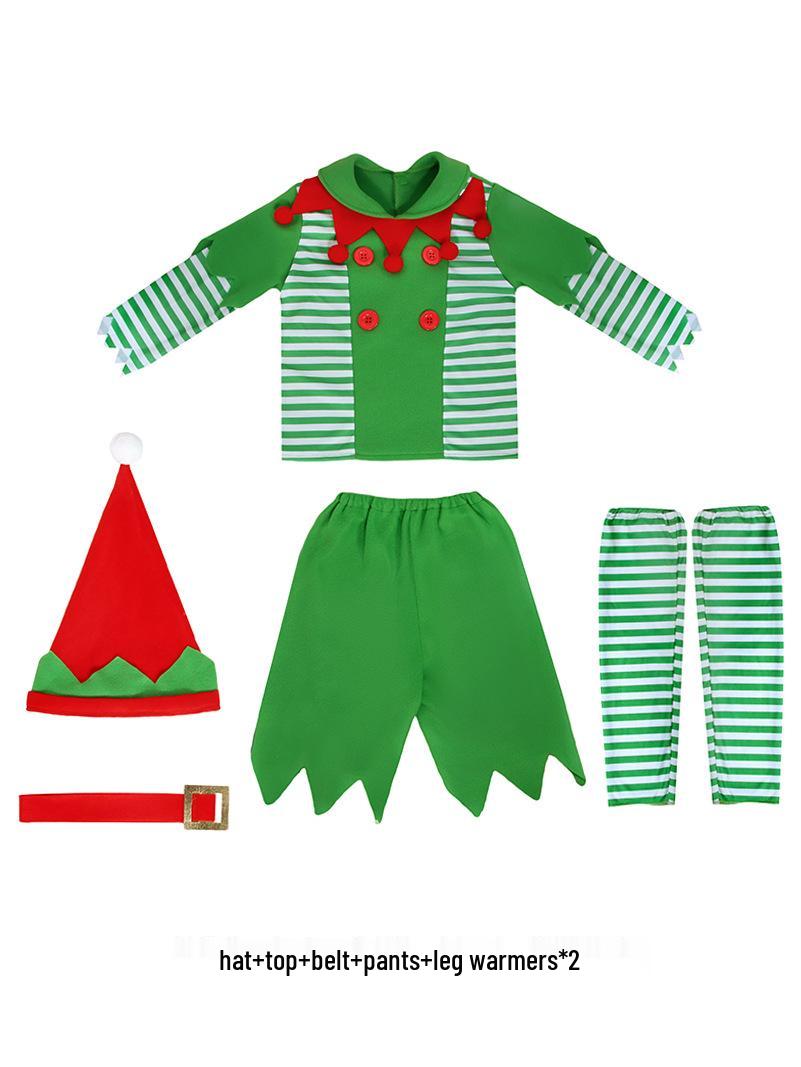 

Детский рождественский костюм эльфа для вечеринок и выступлений Medium