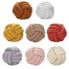 Hand Woven Round Plush Knotted Throw Pillow 8.6inch for Sofa Car Office Decor Household Decor Multiple Uses Accessories