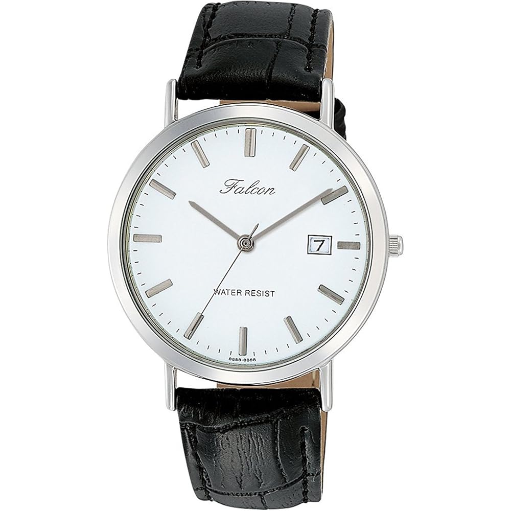 Citizen QQ Analog Waterproof Men s Watch with Date and Leather Strap White