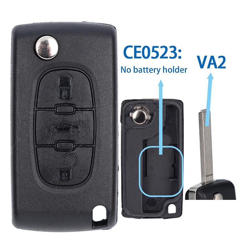 Car Key Shell Replacement Shell For CitroëN Folding Remote Control Car Key Shell Hu83 Va2 Ce0523 Ce0536