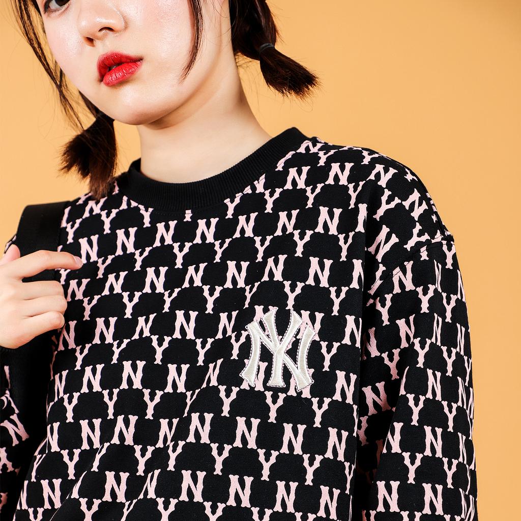 New MLB Old Flower Long Sleeved Dresses Women's Black 31OP03111-50L