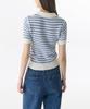 MUSINSA STANDARD WOMAN Women'S Striped Knitted Polo Shirt [Ivory/Sky Blue]