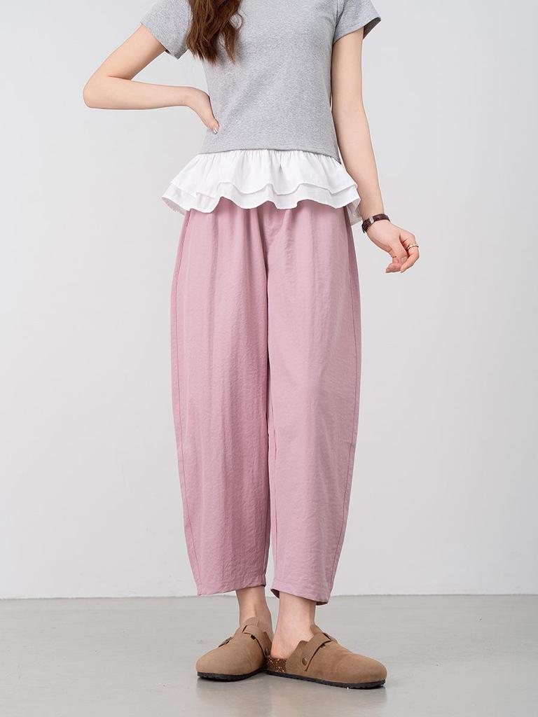 Summer High-Waist Slimming Harem Pants: Fashionable, Lightweight, Loose-Fit