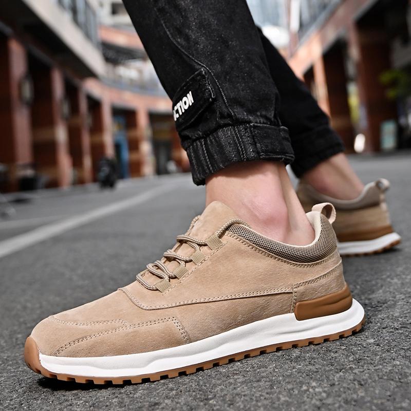 Fashion Casual Leather Men's Sneakers Low-top Casual Shoes Vintage Style All-match Sports Shoes Comfort Male Treking Footwear Trainers