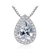 S925 Silver Plated Pear Drop Necklace Elegant Wedding Pendant for Women Luxury Party Jewelry