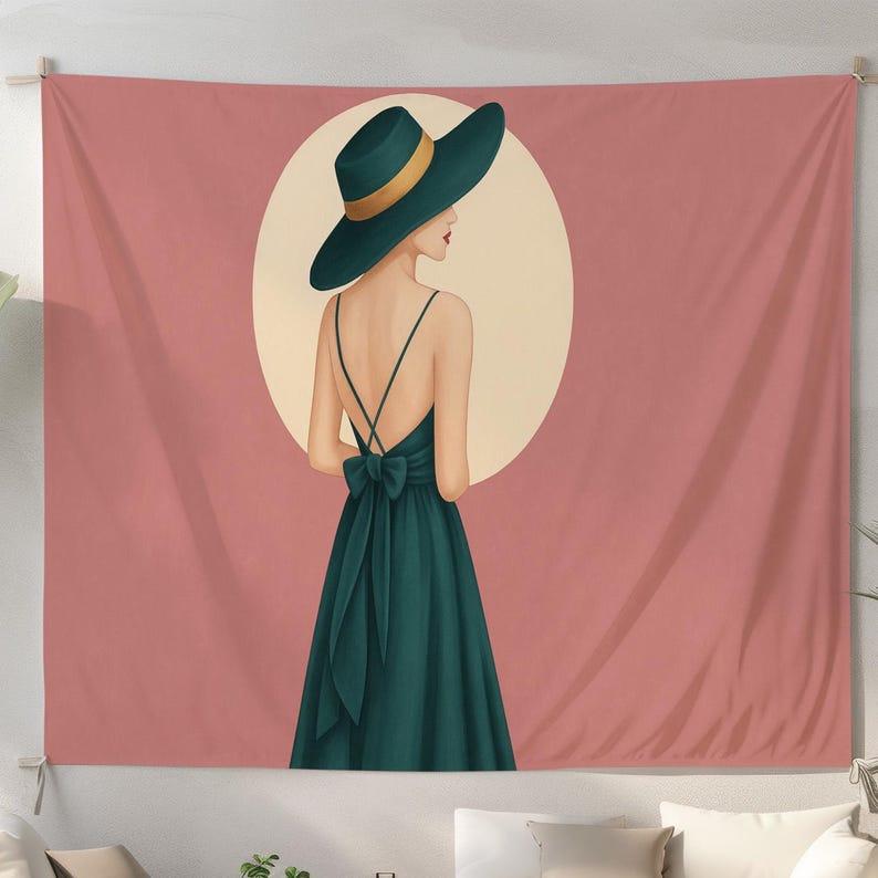 elegant lady tapestry 75x100 чёрный