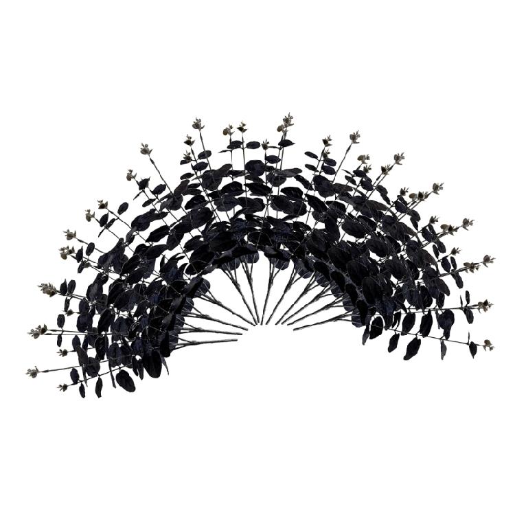 1/10/12Pcs 34cm Artificial Leaf Branch For Halloween And Weddding Party Decoration, Fake Leaf Stems Plant Decoration