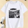 2026  Funny Casual Ufo Cat Kawaii Design Print T Shirts Kids Children's T-shirt Anime Boys Girls Summer Spring Casual Top Tee