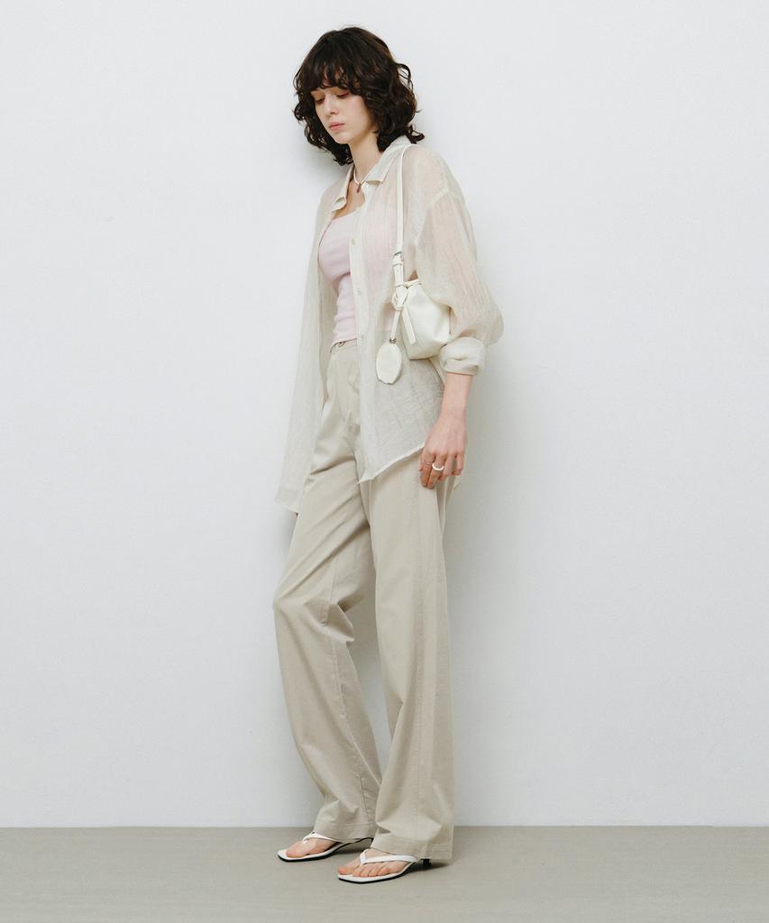 MONGDOL Button Pocket Straight Pants Beige Mdpt078Beige