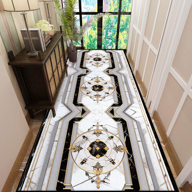 Europäischer Luxus Langer Flur Teppich Marmor Dekoration Wohnzimmer Läufer Teppich Hotel Halle Treppe Durchgangsmatten Anpassbar