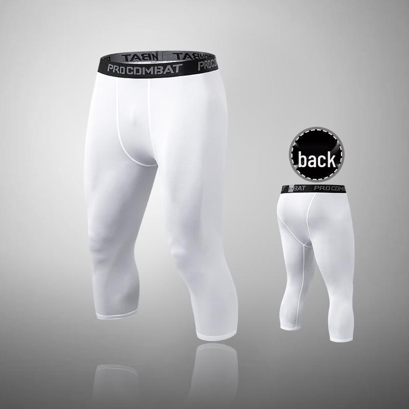 Men's High-Elastic Compression Sports Leggings: Quick-Dry, Long Pants for Running, Basketball & Fitness.