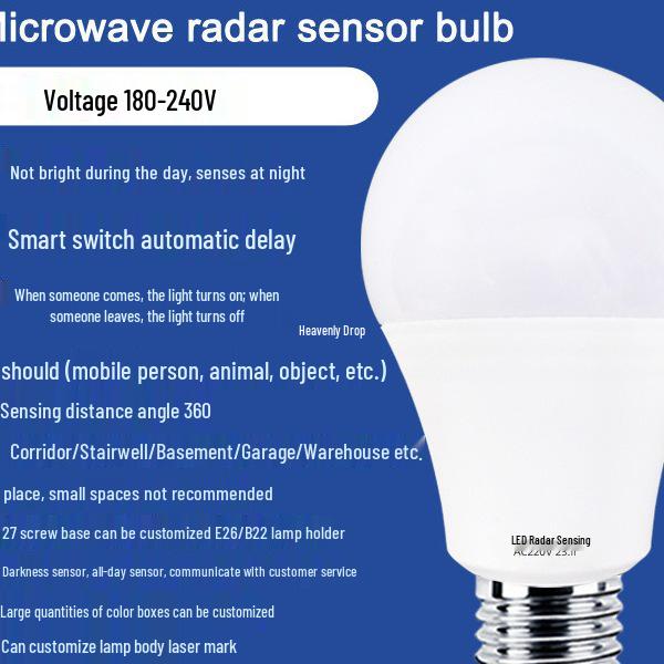 Voice-Activated Motion Sensor Light Bulb for Stairs and Hallways