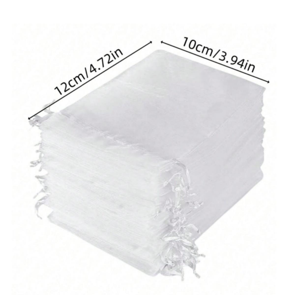 

100PCS Premium Sheer Organza White Bags Wedding Favor Bags Jewelry Gift Bags for Party, Christmas, Festival, Bathroom Soaps Bag 20PCS
