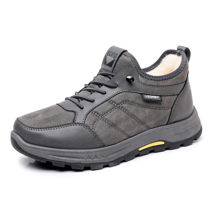 Herr Stora Storlekar Mjuk Sula Vinter Varma Päls Ett Snöstövlar Vadderade Ullfodrade Ankelstövlar Halkfria Vandrings Sport Bomullsstövlar