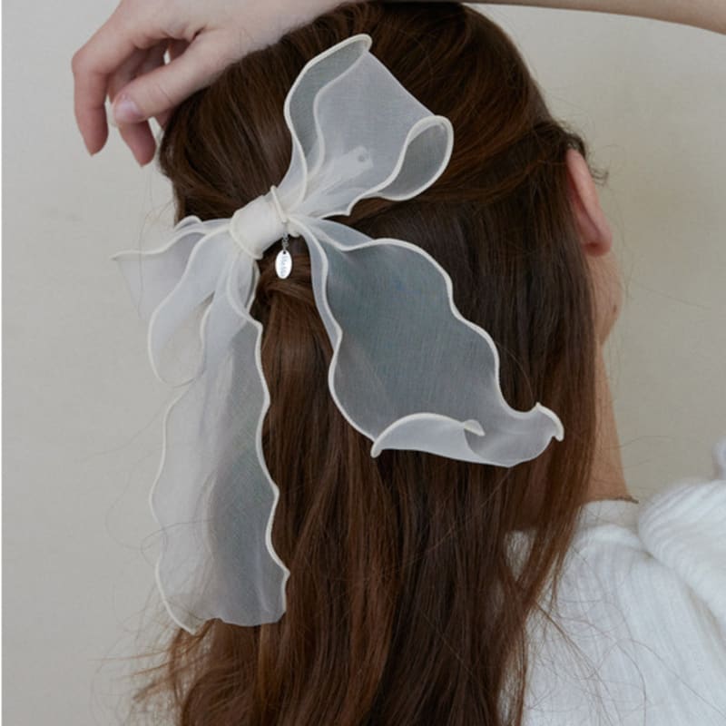 MERRYMOTIVE Organza Ruffle Ribbon Hair Pin (3colors)