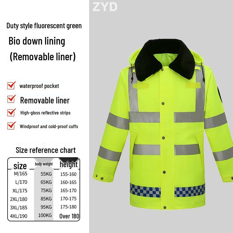 Reflective Raincoat Set for Traffic Duty and Flood Control - Men's Sanitation Labor Protection