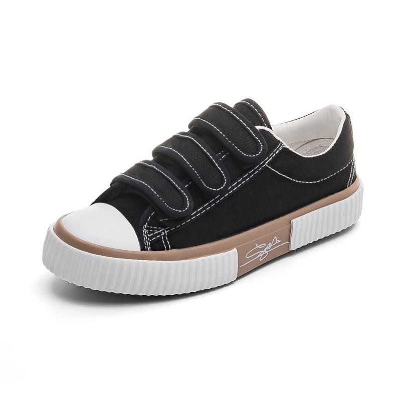 Spring Little White Shoes Women's Shoes New Versatile Black Velcro Canvas Shoes Cloth Shoes Sneakers Rubber Sole